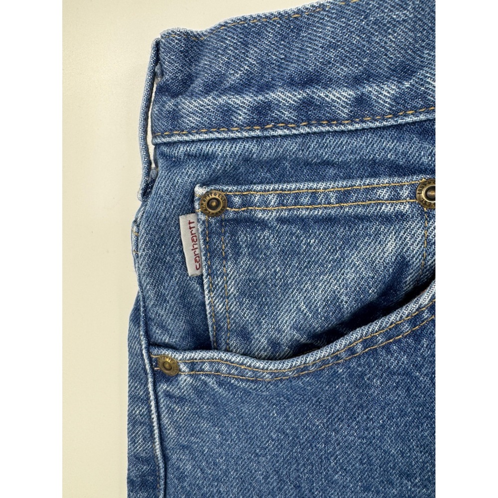 Carhartt B18 DST Traditional Fit Blue Denim Jeans Mens 40x30 Straight Leg Work - Picture 5 of 8
